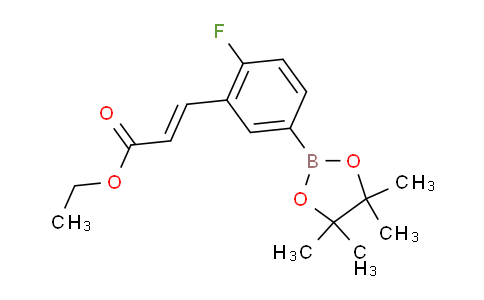 CAS No. 1198615-77-8, (E)-Ethyl 3-(2-fluoro-5-(4,4,5,5-tetramethyl-1,3,2-dioxaborolan-2-yl)phenyl)acrylate