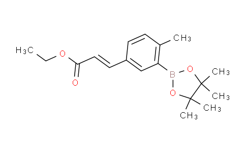 CAS No. 1198615-79-0, (E)-Ethyl 3-(4-methyl-3-(4,4,5,5-tetramethyl-1,3,2-dioxaborolan-2-yl)phenyl)acrylate