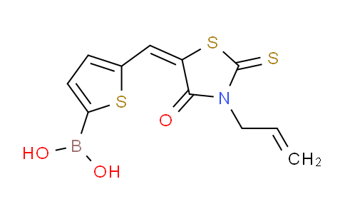 CAS No. 1103722-92-4, (E)-(5-((3-Allyl-4-oxo-2-thioxothiazolidin-5-ylidene)methyl)thiophen-2-yl)boronic acid