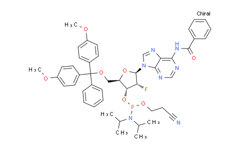 136834-22-5 | N-Benzoyl-5'-O-[bis(4-methoxyphenyl)phenylmethyl]-2'-deoxy-2'-fluoroadenosine 3'-[2-cyanoethyl N,N-bis(1-methylethyl)phosphoramidite]