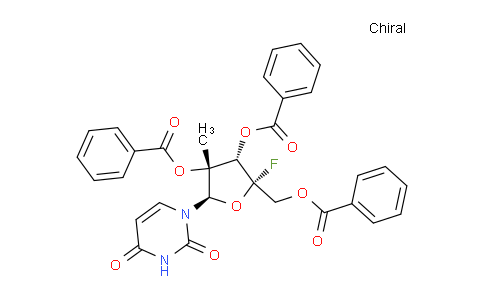 CAS No. 1613590-83-2, 2',3',5'-tribenzoate-4'-C-fluoro-2'-C-methyl-Uridine