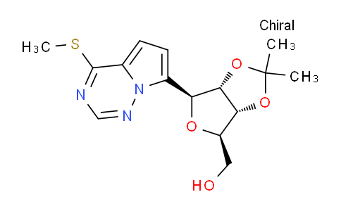MC707740 | 2086765-70-8 | [(3aR,4R,6S,6aS)-2,2-dimethyl-6-[4-(methylsulfanyl)pyrrolo[2,1-f][1,2,4]triazin-7-yl]-tetrahydro-2H-furo[3,4-d][1,3]dioxol-4-yl]methanol