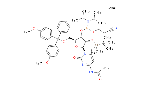 121058-88-6 | (2S,3S,4S,5S)-5-(4-acetamido-2-oxopyrimidin-1(2H)-yl)-2-((bis(4-methoxyphenyl)(phenyl)methoxy)methyl)-4-((tert-butyldimethylsilyl)oxy)tetrahydrofuran-3-yl (2-cyanoethyl) diisopropylphosphoramidite