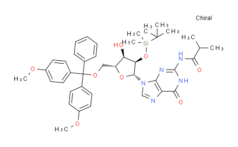 CAS No. 81279-39-2, N-(9-((2R,3R,4R,5R)-5-((bis(4-methoxyphenyl)(phenyl)methoxy)methyl)-3-((tert-butyldimethylsilyl)oxy)-4-hydroxytetrahydrofuran-2-yl)-6-oxo-6,9-dihydro-1H-purin-2-yl)isobutyramide