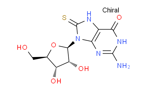 MC707776 | 26001-38-7 | 2-amino-9-((2R,3R,4S,5R)-3,4-dihydroxy-5-(hydroxymethyl)tetrahydrofuran-2-yl)-8-thioxo-1,7,8,9-tetrahydro-6H-purin-6-one