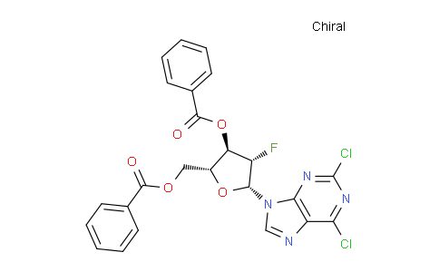 CAS No. 329187-80-6, ((2R,3R,4S,5R)-3-(benzoyloxy)-5-(2,6-dichloro-9H-purin-9-yl)-4-fluorotetrahydrofuran-2-yl)methyl benzoate
