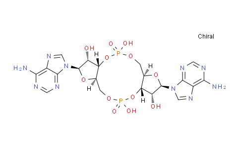 CAS No. 54447-84-6, (2R,3R,3aS,7aR,9R,10R,10aS,14aR)-2,9-bis(6-amino-9H-purin-9-yl)-3,5,10,12-tetrahydroxyoctahydro-2H,7H-difuro[3,2-d:3',2'-j][1,3,7,9]tetraoxa[2,8]diphosphacyclododecine 5,12-dioxide