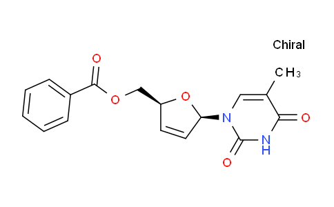 CAS No. 122567-97-9, ((2S,5R)-5-(5-Methyl-2,4-dioxo-3,4-dihydropyrimidin-1(2H)-yl)-2,5-dihydrofuran-2-yl)methyl benzoate