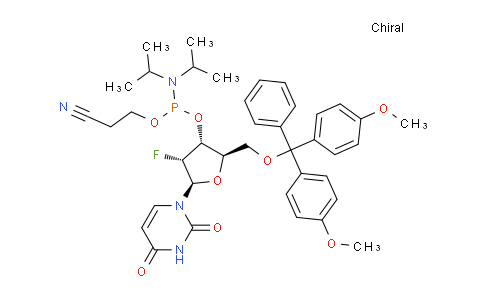 CAS No. 146954-75-8, (2R,3R,4R,5R)-2-((bis(4-methoxyphenyl)(phenyl)methoxy)methyl)-5-(2,4-dioxo-3,4-dihydropyrimidin-1(2H)-yl)-4-fluorotetrahydrofuran-3-yl (2-cyanoethyl) diisopropylphosphoramidite