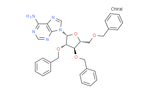 CAS No. 3257-73-6, 9-((2R,3S,4R,5R)-3,4-Bis(benzyloxy)-5-((benzyloxy)methyl)tetrahydrofuran-2-yl)-9H-purin-6-amine