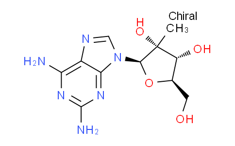 CAS No. 640725-73-1, (2R,3R,4R,5R)-2-(2,6-Diamino-9H-purin-9-yl)-5-(hydroxymethyl)-3-methyltetrahydrofuran-3,4-diol