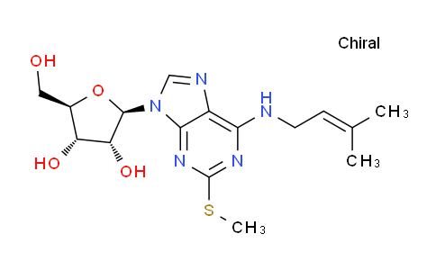 CAS No. 20859-00-1, (2R,3S,4R,5R)-2-(Hydroxymethyl)-5-(6-((3-methylbut-2-en-1-yl)amino)-2-(methylthio)-9H-purin-9-yl)tetrahydrofuran-3,4-diol