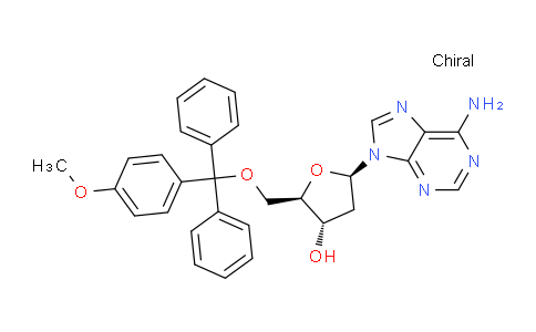 CAS No. 51600-10-3, (2R,3S,5R)-5-(6-Amino-9H-purin-9-yl)-2-(((4-methoxyphenyl)diphenylmethoxy)methyl)tetrahydrofuran-3-ol