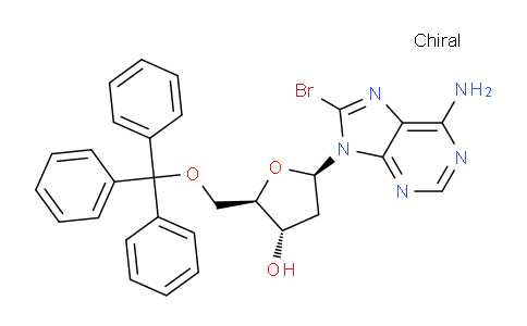 CAS No. 18384-58-2, (2R,3S,5R)-5-(6-Amino-8-bromo-9H-purin-9-yl)-2-((trityloxy)methyl)tetrahydrofuran-3-ol