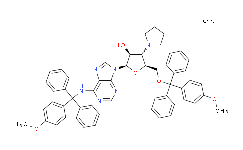 CAS No. 134963-35-2, (2R,3S,4S,5S)-5-(((4-Methoxyphenyl)diphenylmethoxy)methyl)-2-(6-(((4-methoxyphenyl)diphenylmethyl)amino)-9H-purin-9-yl)-4-(pyrrolidin-1-yl)tetrahydrofuran-3-ol
