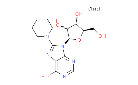 CAS No. 293320-21-5, (2R,3R,4S,5R)-2-(6-Hydroxy-8-(piperidin-1-yl)-9H-purin-9-yl)-5-(hydroxymethyl)tetrahydrofuran-3,4-diol