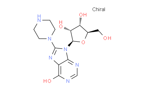CAS No. 329692-35-5, (2R,3R,4S,5R)-2-(6-Hydroxy-8-(piperazin-1-yl)-9H-purin-9-yl)-5-(hydroxymethyl)tetrahydrofuran-3,4-diol