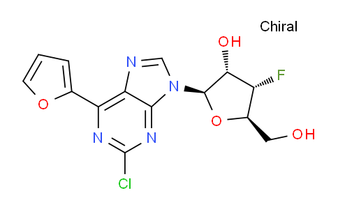 CAS No. 1612192-00-3, (2R,3S,4S,5R)-2-(2-Chloro-6-(furan-2-yl)-9H-purin-9-yl)-4-fluoro-5-(hydroxymethyl)tetrahydrofuran-3-ol