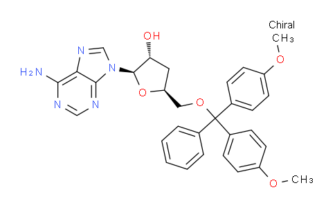CAS No. 86234-44-8, (2R,3R,5S)-2-(6-Amino-9H-purin-9-yl)-5-((bis(4-methoxyphenyl)(phenyl)methoxy)methyl)tetrahydrofuran-3-ol