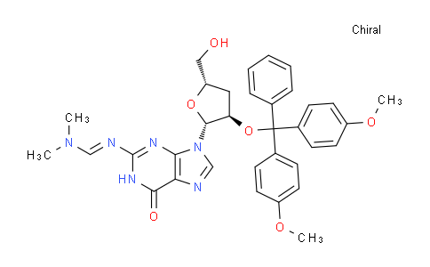 CAS No. 172361-60-3, N'-(9-((2R,3R,5S)-3-(Bis(4-methoxyphenyl)(phenyl)methoxy)-5-(hydroxymethyl)tetrahydrofuran-2-yl)-6-oxo-6,9-dihydro-1H-purin-2-yl)-N,N-dimethylformimidamide