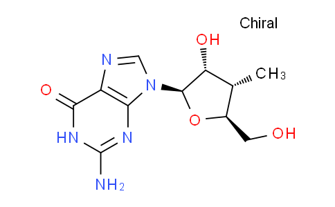 CAS No. 444020-69-3, 2-Amino-9-((2R,3R,4S,5S)-3-hydroxy-5-(hydroxymethyl)-4-methyltetrahydrofuran-2-yl)-1H-purin-6(9H)-one