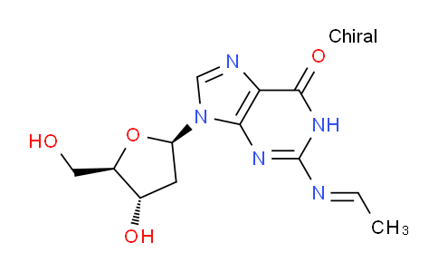 CAS No. 313360-69-9, 2-(Ethylideneamino)-9-((2R,4S,5R)-4-hydroxy-5-(hydroxymethyl)tetrahydrofuran-2-yl)-1H-purin-6(9H)-one
