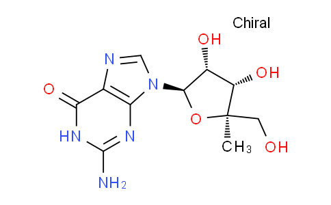 CAS No. 153186-32-4, 2-Amino-9-((2R,3R,4S,5R)-3,4-dihydroxy-5-(hydroxymethyl)-5-methyltetrahydrofuran-2-yl)-1H-purin-6(9H)-one