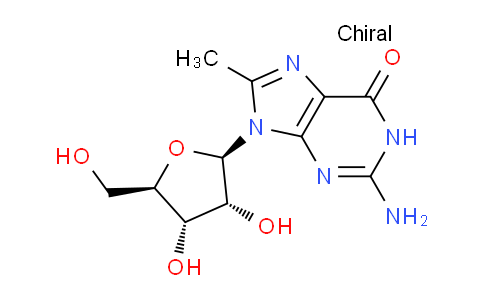 CAS No. 36799-17-4, 2-Amino-9-((2R,3R,4S,5R)-3,4-dihydroxy-5-(hydroxymethyl)tetrahydrofuran-2-yl)-8-methyl-1H-purin-6(9H)-one
