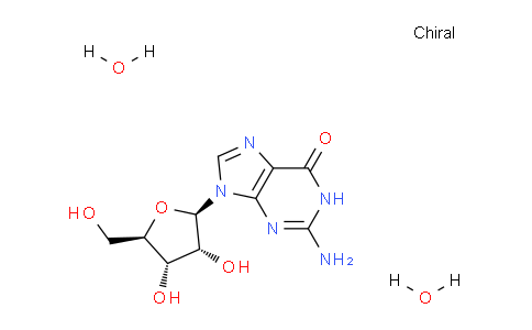 CAS No. 6010-14-6, 2-Amino-9-((2R,3R,4S,5R)-3,4-dihydroxy-5-(hydroxymethyl)tetrahydrofuran-2-yl)-1H-purin-6(9H)-one dihydrate