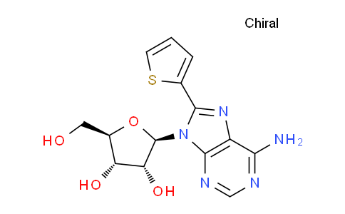 CAS No. 158555-06-7, (2R,3R,4S,5R)-2-(6-Amino-8-(thiophen-2-yl)-9H-purin-9-yl)-5-(hydroxymethyl)tetrahydrofuran-3,4-diol