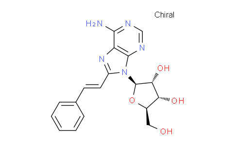 CAS No. 833445-96-8, (2R,3R,4S,5R)-2-(6-Amino-8-((E)-styryl)-9H-purin-9-yl)-5-(hydroxymethyl)tetrahydrofuran-3,4-diol