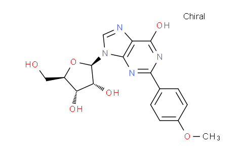 MC708340 | 56489-60-2 | (2R,3R,4S,5R)-2-(6-Hydroxy-2-(4-methoxyphenyl)-9H-purin-9-yl)-5-(hydroxymethyl)tetrahydrofuran-3,4-diol