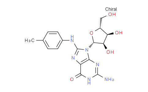 CAS No. 126788-74-7, 2-Amino-9-((2R,3R,4S,5R)-3,4-dihydroxy-5-(hydroxymethyl)tetrahydrofuran-2-yl)-8-(p-tolylamino)-1H-purin-6(9H)-one