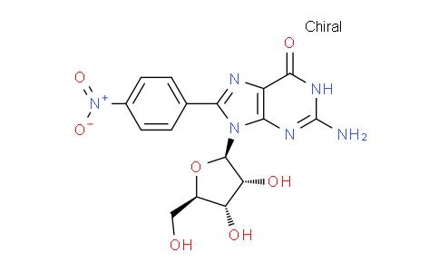 CAS No. 79953-07-4, 2-Amino-9-((2R,3R,4S,5R)-3,4-dihydroxy-5-(hydroxymethyl)tetrahydrofuran-2-yl)-8-(4-nitrophenyl)-1H-purin-6(9H)-one