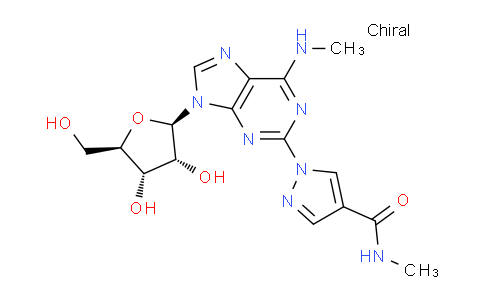 CAS No. 765299-55-6, 1-(9-((2R,3R,4S,5R)-3,4-Dihydroxy-5-(hydroxymethyl)tetrahydrofuran-2-yl)-6-(methylamino)-9H-purin-2-yl)-N-methyl-1H-pyrazole-4-carboxamide