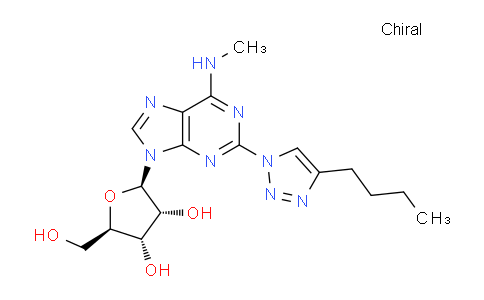 CAS No. 906670-50-6, (2R,3R,4S,5R)-2-(2-(4-Butyl-1H-1,2,3-triazol-1-yl)-6-(methylamino)-9H-purin-9-yl)-5-(hydroxymethyl)tetrahydrofuran-3,4-diol