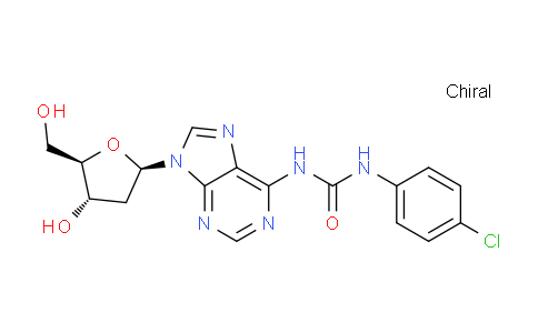 CAS No. 922713-75-5, 1-(4-Chlorophenyl)-3-(9-((2R,4S,5R)-4-hydroxy-5-(hydroxymethyl)tetrahydrofuran-2-yl)-9H-purin-6-yl)urea