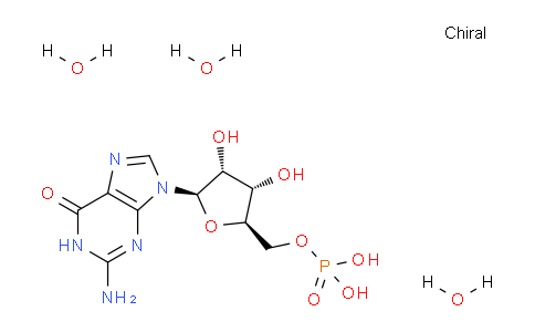 CAS No. 26166-34-7, ((2R,3S,4R,5R)-5-(2-Amino-6-oxo-1H-purin-9(6H)-yl)-3,4-dihydroxytetrahydrofuran-2-yl)methyl dihydrogen phosphate trihydrate