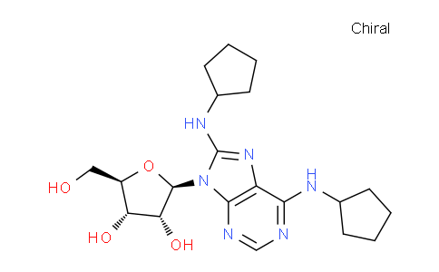 CAS No. 174365-20-9, (2R,3R,4S,5R)-2-(6,8-Bis(cyclopentylamino)-9H-purin-9-yl)-5-(hydroxymethyl)tetrahydrofuran-3,4-diol
