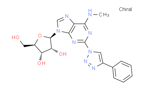 CAS No. 906670-49-3, (2R,3S,4R,5R)-2-(Hydroxymethyl)-5-(6-(methylamino)-2-(4-phenyl-1H-1,2,3-triazol-1-yl)-9H-purin-9-yl)tetrahydrofuran-3,4-diol
