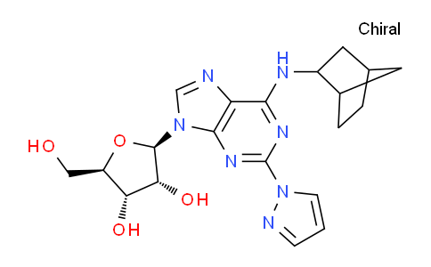 CAS No. 915146-98-4, (2R,3R,4S,5R)-2-(6-(Bicyclo[2.2.1]heptan-2-ylamino)-2-(1H-pyrazol-1-yl)-9H-purin-9-yl)-5-(hydroxymethyl)tetrahydrofuran-3,4-diol