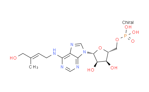 CAS No. 25615-16-1, ((2R,3S,4R,5R)-3,4-Dihydroxy-5-(6-(((E)-4-hydroxy-3-methylbut-2-en-1-yl)amino)-9H-purin-9-yl)tetrahydrofuran-2-yl)methyl dihydrogen phosphate