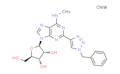 CAS No. 918868-05-0, (2R,3R,4S,5R)-2-(2-(1-Benzyl-1H-1,2,3-triazol-4-yl)-6-(methylamino)-9H-purin-9-yl)-5-(hydroxymethyl)tetrahydrofuran-3,4-diol