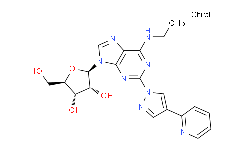 CAS No. 920974-63-6, (2R,3R,4S,5R)-2-(6-(Ethylamino)-2-(4-(pyridin-2-yl)-1H-pyrazol-1-yl)-9H-purin-9-yl)-5-(hydroxymethyl)tetrahydrofuran-3,4-diol