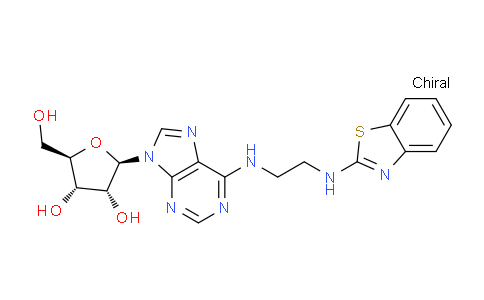 CAS No. 143354-79-4, (2R,3R,4S,5R)-2-(6-((2-(Benzo[d]thiazol-2-ylamino)ethyl)amino)-9H-purin-9-yl)-5-(hydroxymethyl)tetrahydrofuran-3,4-diol