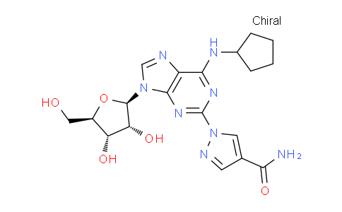 CAS No. 915097-44-8, 1-(6-(Cyclopentylamino)-9-((2R,3R,4S,5R)-3,4-dihydroxy-5-(hydroxymethyl)tetrahydrofuran-2-yl)-9H-purin-2-yl)-1H-pyrazole-4-carboxamide
