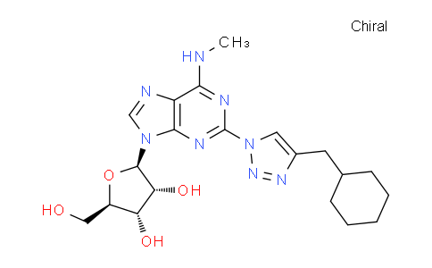CAS No. 918868-04-9, (2R,3R,4S,5R)-2-(2-(4-(Cyclohexylmethyl)-1H-1,2,3-triazol-1-yl)-6-(methylamino)-9H-purin-9-yl)-5-(hydroxymethyl)tetrahydrofuran-3,4-diol