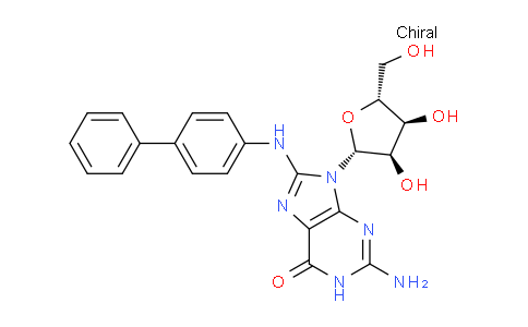 CAS No. 74764-35-5, 8-([1,1'-Biphenyl]-4-ylamino)-2-amino-9-((2R,3R,4S,5R)-3,4-dihydroxy-5-(hydroxymethyl)tetrahydrofuran-2-yl)-1H-purin-6(9H)-one