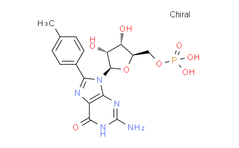 CAS No. 920984-09-4, ((2R,3S,4R,5R)-5-(2-Amino-6-oxo-8-(p-tolyl)-1H-purin-9(6H)-yl)-3,4-dihydroxytetrahydrofuran-2-yl)methyl dihydrogen phosphate