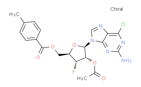 CAS No. 1612192-25-2, ((2R,3R,4S,5R)-4-Acetoxy-5-(2-amino-6-chloro-9H-purin-9-yl)-3-fluorotetrahydrofuran-2-yl)methyl 4-methylbenzoate
